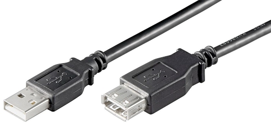 Изображение Kabel USB MicroConnect USB-A - USB-A 5 m Czarny (USBAAF5B)