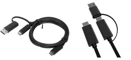 Изображение Kabel USB MicroConnect USB-C - USB-C + USB-A 1 m Czarny (USB3.1CCA1)
