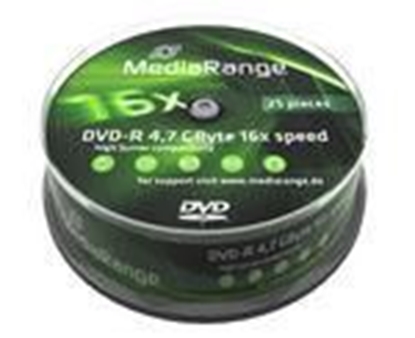 Attēls no DVD-R MEDIA 4.7GB 16X 25-PACK/MR403 MEDIARANGE