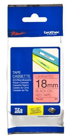 Picture of Brother labelling tape TZE-441 red/black  18 mm