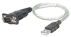 Picture of Manhattan USB-A to Serial Converter cable, 45cm, Male to Male, Serial/RS232/COM/DB9, Prolific PL-2303RA Chip, Equivalent to Startech ICUSB232V2, Black/Silver cable, Three Year Warranty, Blister