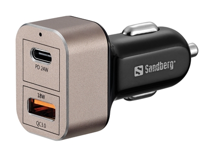 Изображение Sandberg Car Charger 1xQC3.0+1xUSBC 24W