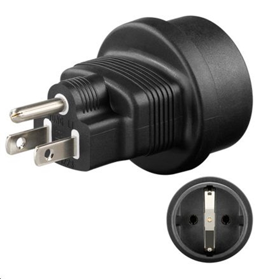 Picture of MicroConnect Universal adapter US/Schuko (PETRAVEL3)