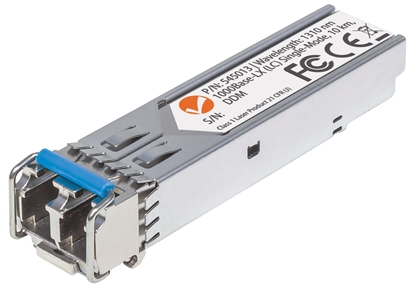 Attēls no Intellinet Gigabit Fibre SFP Optical Transceiver Module, 1000Base-Lx (LC) Single-Mode Port, 10km, Fiber, Equivalent to Cisco GLC-LH-SM, Three Year Warranty