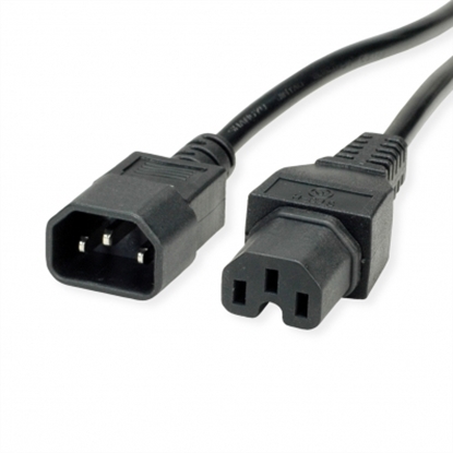 Изображение VALUE Power Cable IEC320/C14 Male - C15 Female, black, 0.5 m