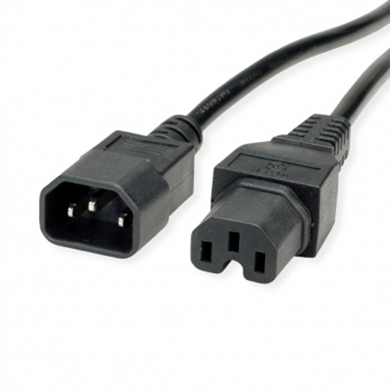 Picture of VALUE Power Cable IEC320/C14 Male - C15 Female, black, 0.5 m