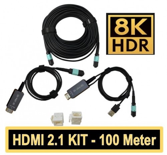 Изображение Profesionāls Optiskā divvirzienu savienotājvada komplekts HDMI 2.1 AOC , 8K@60, 4K@120, garums 100m