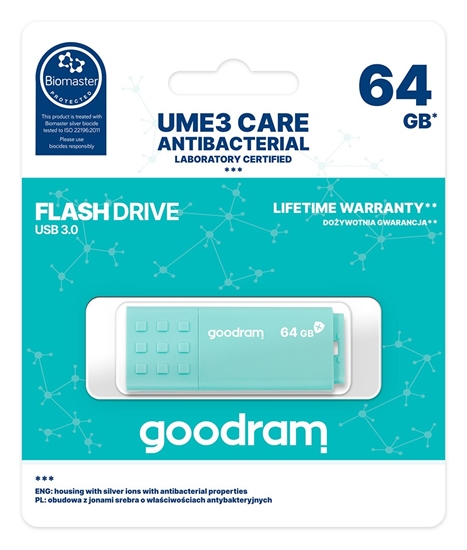 Изображение Goodram UME3 Care USB 3.0 64GB Turquoise