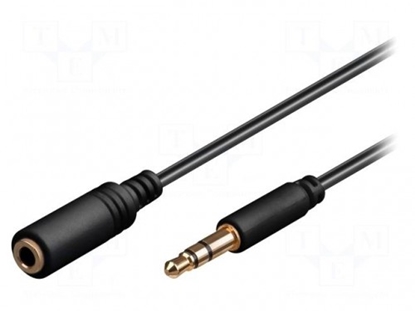 Изображение Cable;Jack 3.5mm 3pin socket,Jack 3.5mm 3pin plug;5m;black