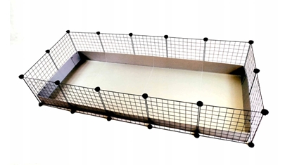 Attēls no C&C modular cage 5x2 pig rabbit hedgehog silver 180 x 75 x 37 cm