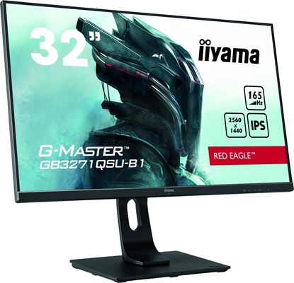 Picture of Iiyama G-MASTER Red Eagle GB3271QSU-B1 - LED monitor - 32" (31.5" viewable) - 2560 x 1440 WQHD @ 165 Hz - IPS - 400 cd / m² - 1200:1 - 1 ms - 2xHDMI, 2xDisplayPort - speakers - matte black