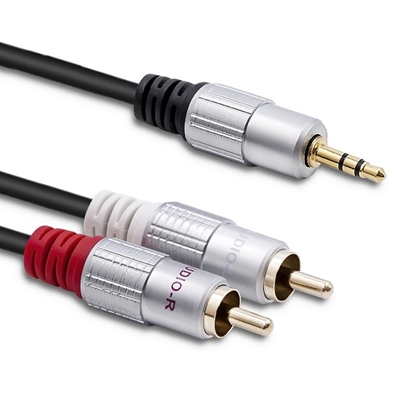 Attēls no Kabel 2xRCA / Mini Jack 3.5mm | 2m | czarny 