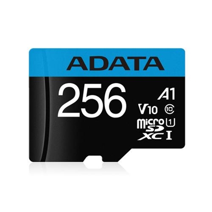 Picture of ADATA CARD MICROSDHC       256GB UHS-I CL10 100/20 MB/s W/1 Adap.