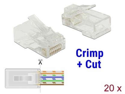 Изображение Delock RJ45 Crimp+Cut Plug Cat.6 UTP 20 pieces