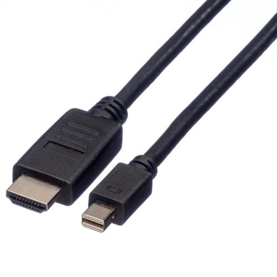 Picture of ROLINE Mini DisplayPort Cable, Mini DP-HDTV, M/M, black, 1.0 m