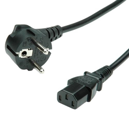 Attēls no ROLINE Power Cable, straight IEC Connector, black, 1.8 m