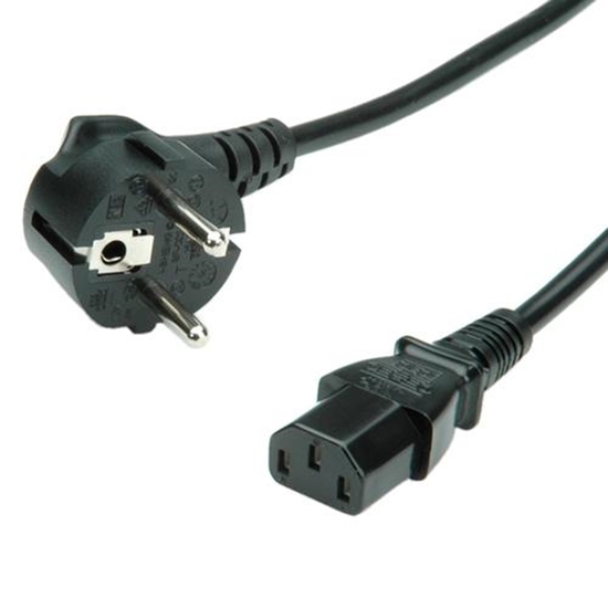 Изображение ROLINE Power Cable, straight IEC Connector, black, 1.8 m