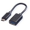 Изображение VALUE Cableadapter, USB3.1, C-A, M/F, OTG, black, 0.15 m