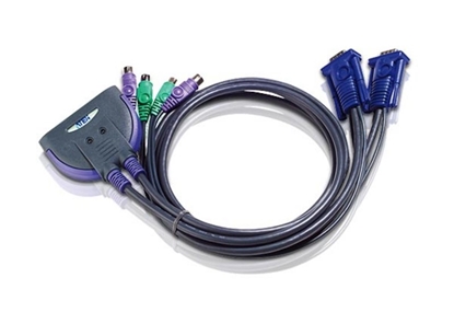 Изображение ATEN CS62 2-port PS/2 KVM switch KVM cable Multicolour 1.2 m