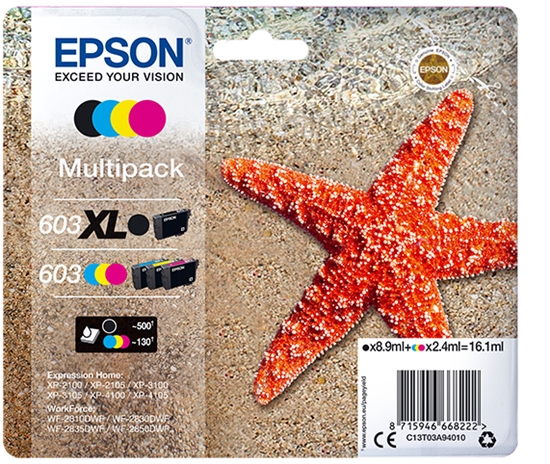 Picture of Epson Multipack 4-colours 603 XL Black/Std. CMY