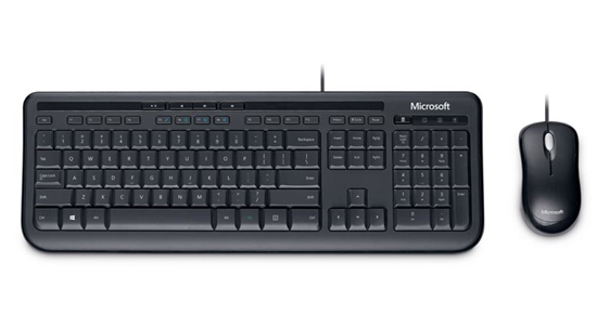 Picture of Microsoft 600 keyboard Mouse included USB QWERTZ German Black