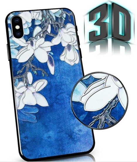 Изображение Mocco Flowers Back Case 3D for Samsung Galaxy A72 / A72 5G Blue