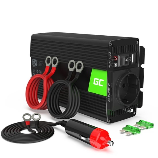 Изображение Green Cell INV01DE power adapter/inverter Auto 300 W Black