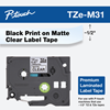 Picture of Brother TZe-M31 label-making tape Black on transparent