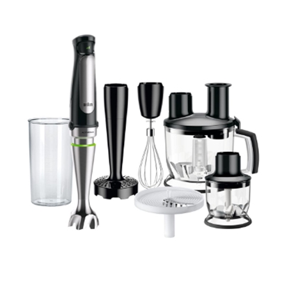 Picture of BRAUN Hand Blender MQ 7087X, 1000W, 1.5L Food processor bowl, ActiveBlade, SmartSpeed, Inox/Black