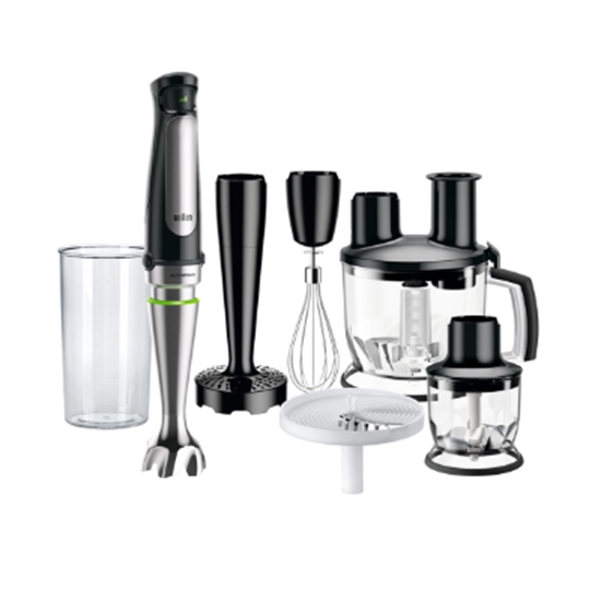 Picture of BRAUN Hand Blender MQ 7087X, 1000W, 1.5L Food processor bowl, ActiveBlade, SmartSpeed, Inox/Black