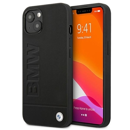 Attēls no BMW BMHCP13MSLLBK Leather Back Case For Apple iPhone 13 Black