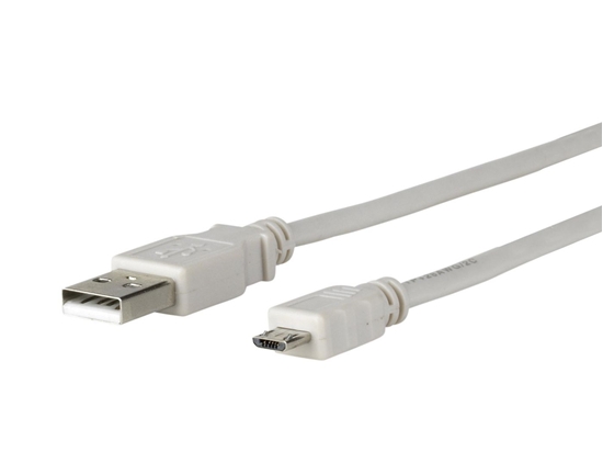 Изображение Kabel USB MicroConnect USB-A - microUSB 1.8 m Biały (USBABMICRO18G)