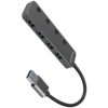 Picture of HUE-MSA Hub 4-portowy USB 3.2 Gen 1 switch, metalowy, 20cm USB-A kabel, microUSB dodatkowe zasilanie