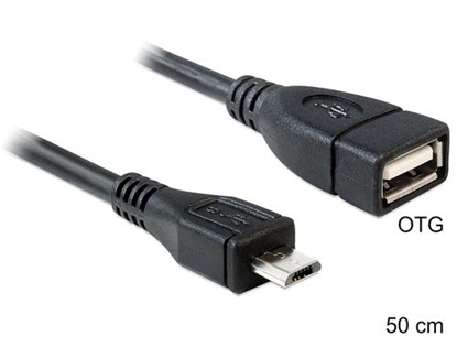 Изображение Delock Cable USB micro-B male  USB 2.0-A female OTG 50 cm