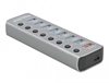 Picture of Delock USB 3.2 Gen 1 Hub with 7 Ports + 1 Fast Charging Port + 1 USB-C™ PD 3.0 Port with Switch and Illumination