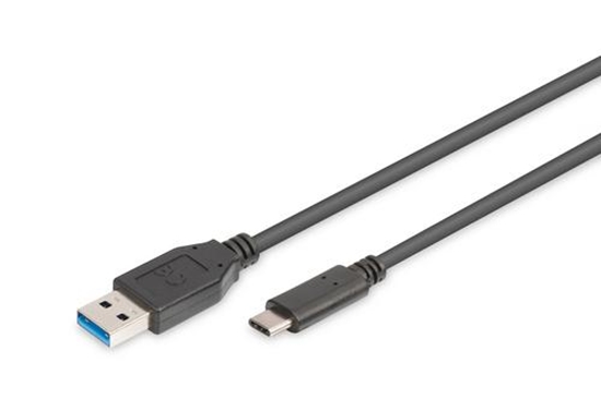 Изображение DIGITUS USB Type-C Anschlusskabel, Type-C - A, 1,8m, schwarz