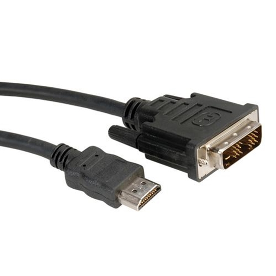 Picture of ROLINE DVI Cable, DVI (18+1) M - HDMI M 1 m