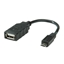 Изображение ROLINE USB 2.0 Cable, USB Type A F - Micro USB B M, OTG 0.15 m