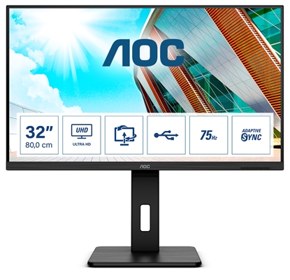 Attēls no AOC P2 U32P2 computer monitor 80 cm (31.5") 3840 x 2160 pixels 4K Ultra HD LED Black