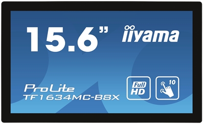Attēls no iiyama ProLite TF1634MC-B8X - LED monitor - 15.6" - open frame - touchscreen - 1920 x 1080 Full HD (1080p) @ 60 Hz - IPS - 450 cd / m² - 700:1 - 25 ms - HDMI, VGA, DisplayPort - black, matte