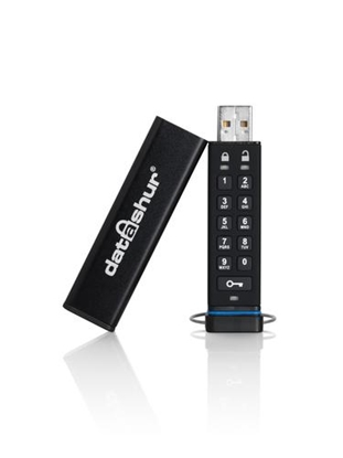 Picture of iStorage datAshur 256-bit 16GB USB 2.0 secure encrypted flash drive IS-FL-DA-256-16