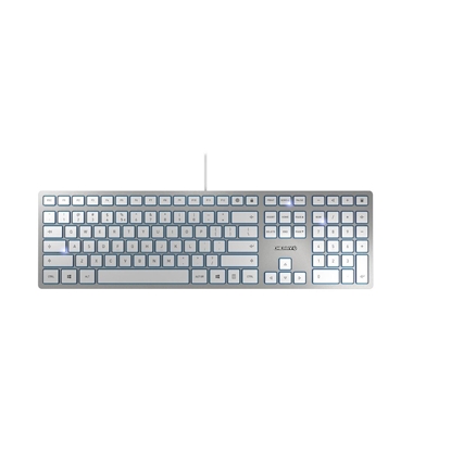 Picture of CHERRY KC 6000 SLIM keyboard USB QWERTY Nordic Silver, White