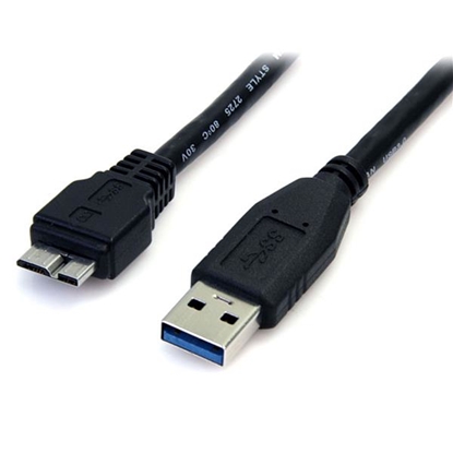 Picture of StarTech.com 0.5m (1.5ft) Black SuperSpeed USB 3.0 Cable A to Micro B - M/M
