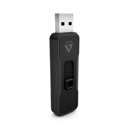 Attēls no V7 64GB USB 2.0 Flash Drive - With Retractable USB connector