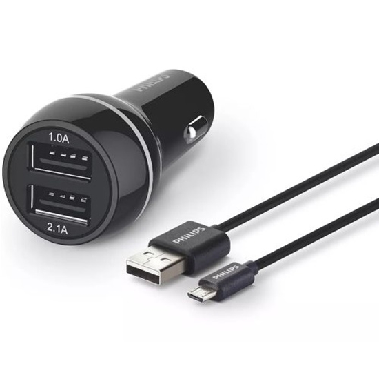 Изображение Philips DLP2357U/10 2xUSB Car charger + Micro USB cable 12V 3.1A