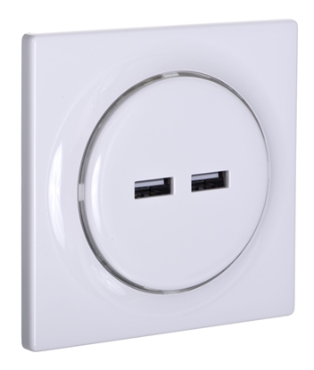 Attēls no Fibaro Walli N socket-outlet 2x USB White