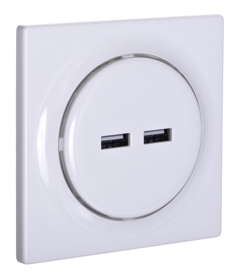 Picture of Fibaro Walli N socket-outlet 2x USB White