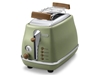 Picture of DELONGHI Icona Vintage Toaster CTOV 2103.GR 900W, Stainless steel, Crumb tray, Defrost, Green