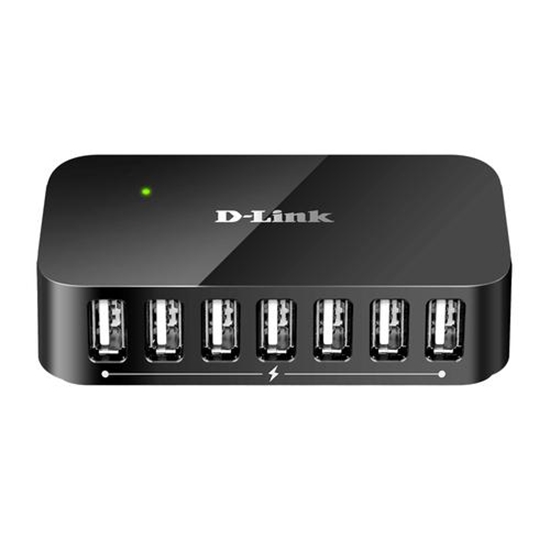 Picture of D-Link DUBH7 interface hub USB 2.0 480 Mbit/s Black