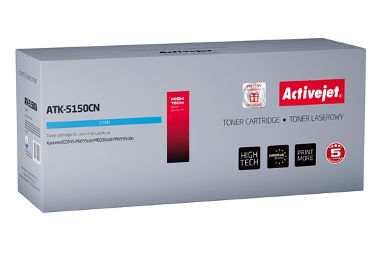 Picture of Activejet ATK-5150CN toner (replacement for Kyocera TK-5150C; Supreme; 10000 pages; cyan)